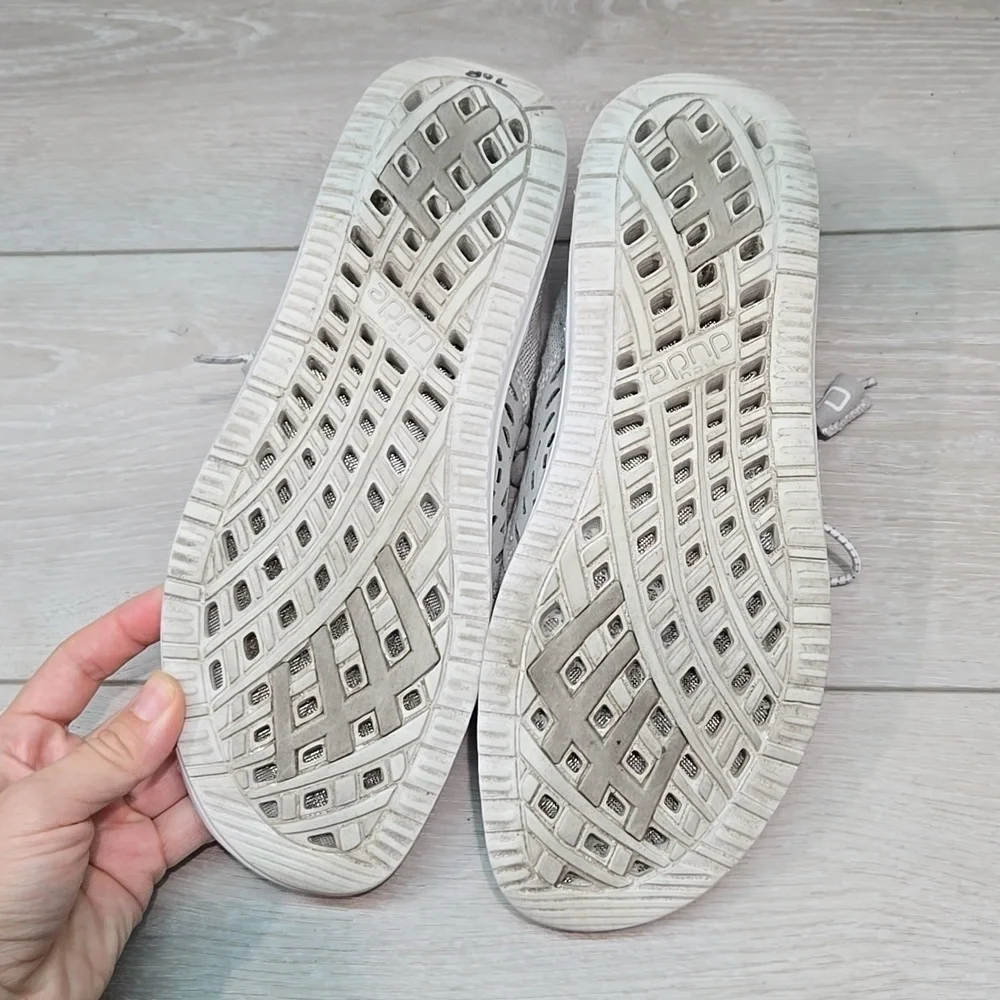 Hey Dude Mens Wally Free Linen Pearl Light Gray Loafers Slip On Shoes Sz 9